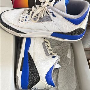 Jordan Air 3 Retro in White, Blue, and Black